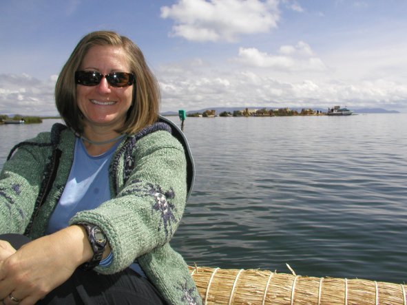 Erin on Lake Titicaca